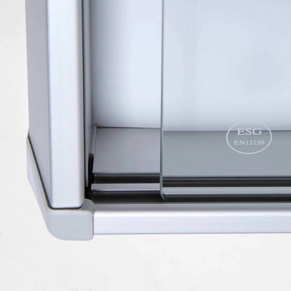 Tablero de anuncios con cerradura para interior con puertas correderas (parte trasera de metal, 10 x A4)