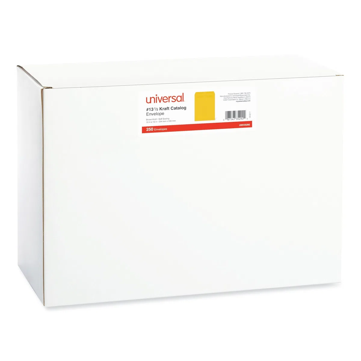 Self-Stick File-Style Envelope, Contemporary, 13 x 10, Brown, 250/Box