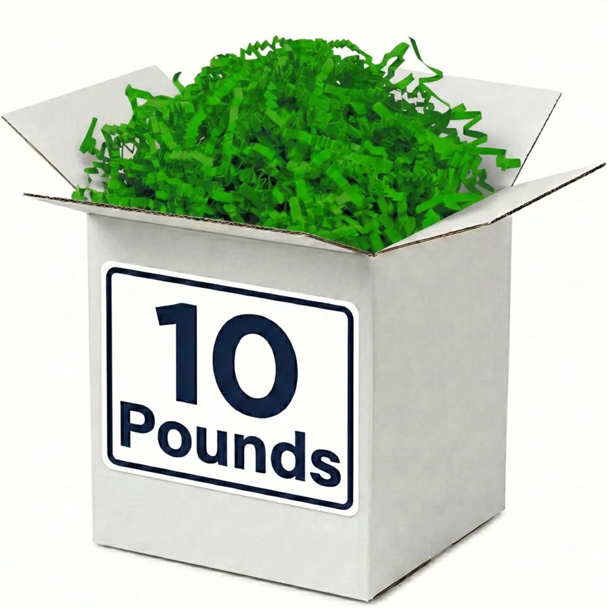 BOX USA Papel arrugado de 10 libras, verde, paquete de 10 | Papel de embalaje para suministros de envío, mudanza y almacenamiento