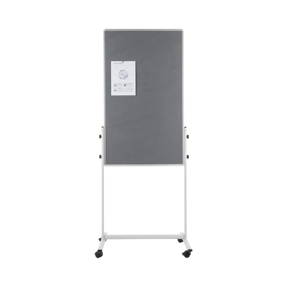 Bi-Office Mobile Duo Pizarra magnética y fieltro, 700 x 1200 mm