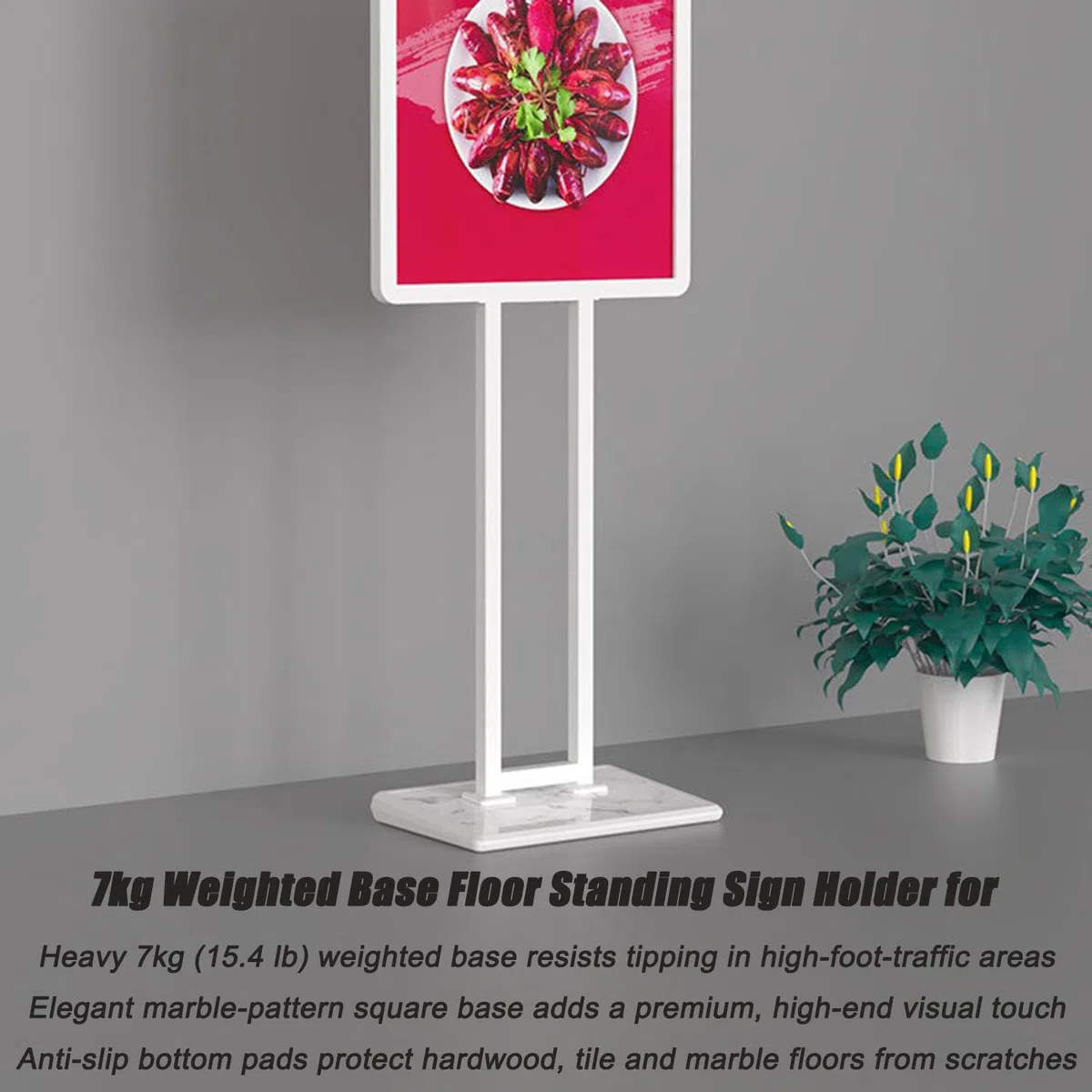 Soporte Cartel Pedestal Interior Exterior Banner para Panel Espuma