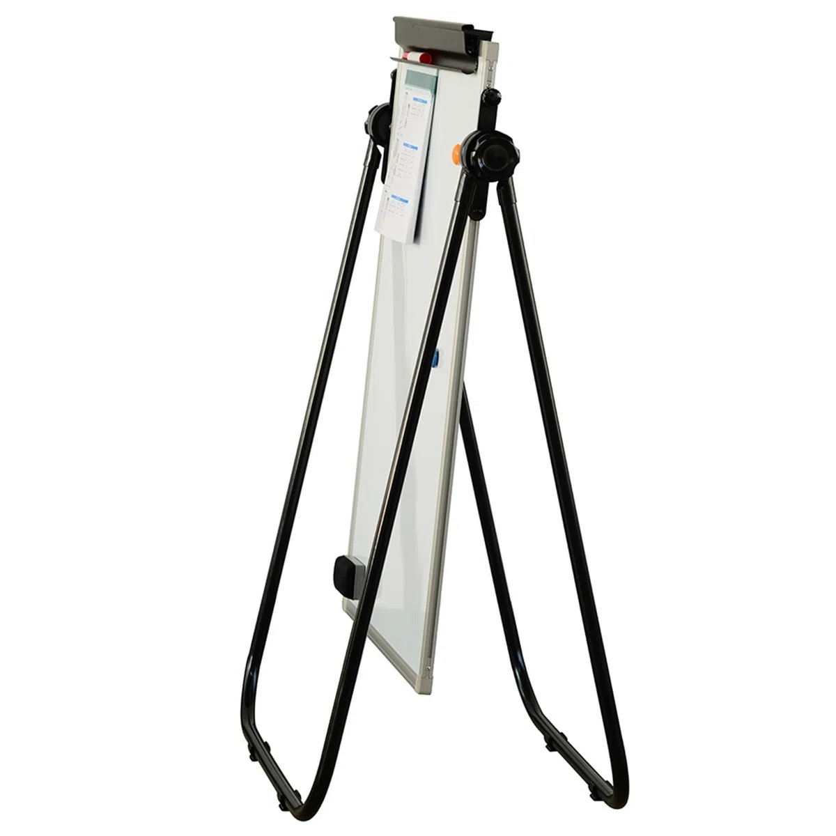 Pizarra Blanca con Soporte magnético, Soporte portátil en Forma de U de 23,6 x 35,4 Pulgadas, Tablero de borrado en seco de un Solo Lado, Caballete de rotafolio con Altura Ajustable en ángulo