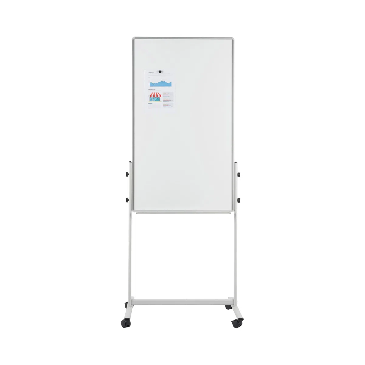 Bi-Office Mobile Duo Pizarra magnética y fieltro, 700 x 1200 mm