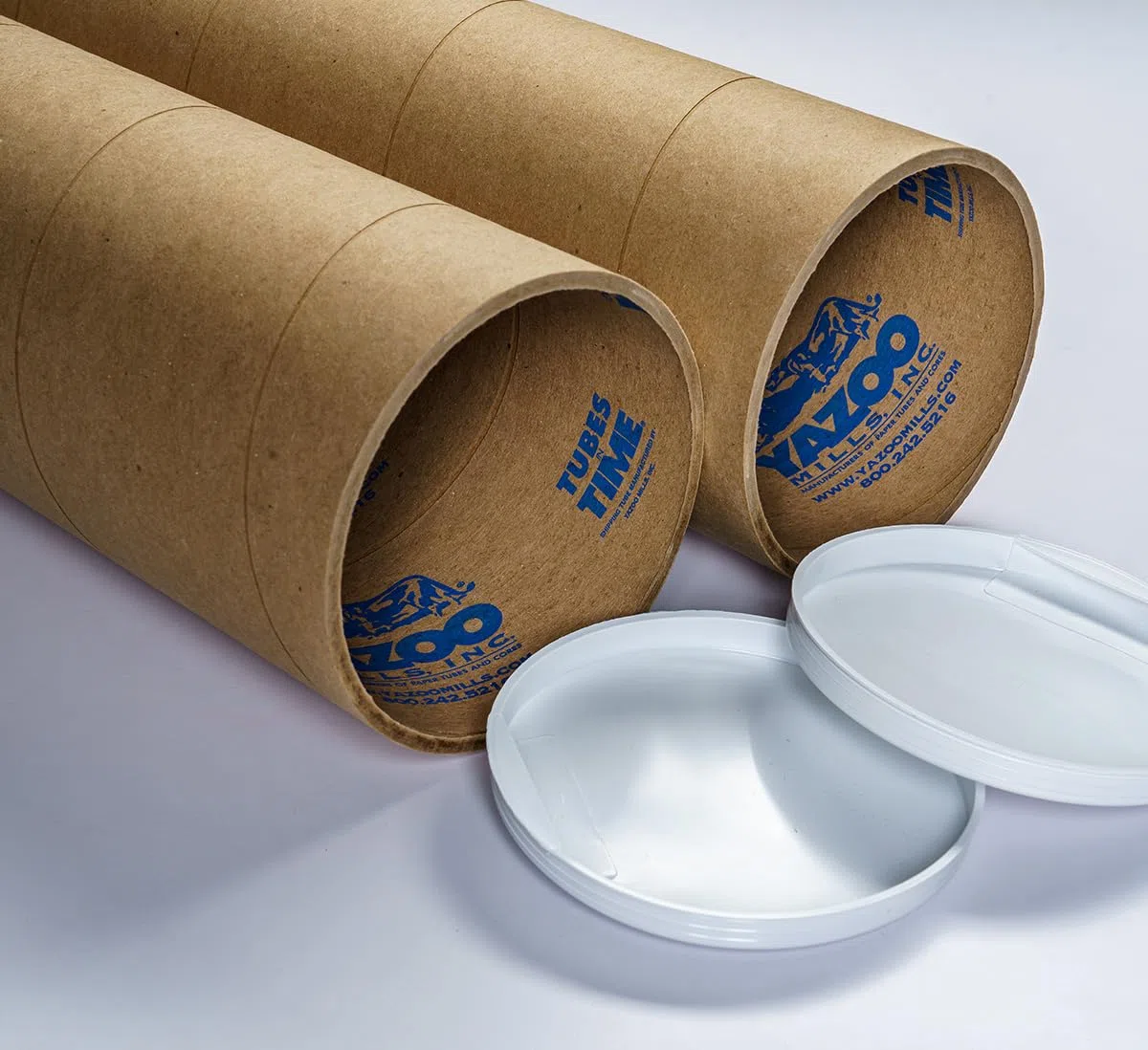 Tubos de correo Kraft resistentes de 5 x 0.175 x 42 pulgadas con tapones (paquete de 7)
