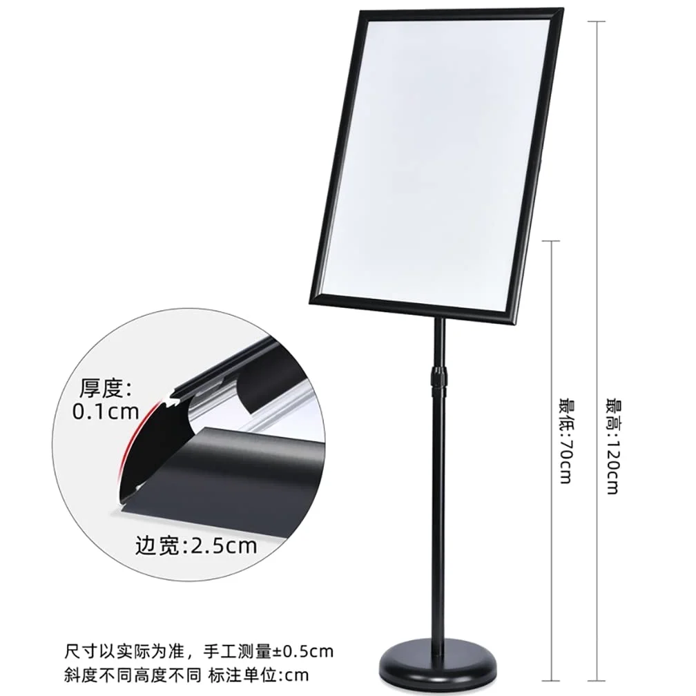 Soporte de aluminio ajustable para carteles, soporte para exhibición de suelo, soporte de publicidad de menú para bodas, eventos, promociones de ventas y vitrinas
