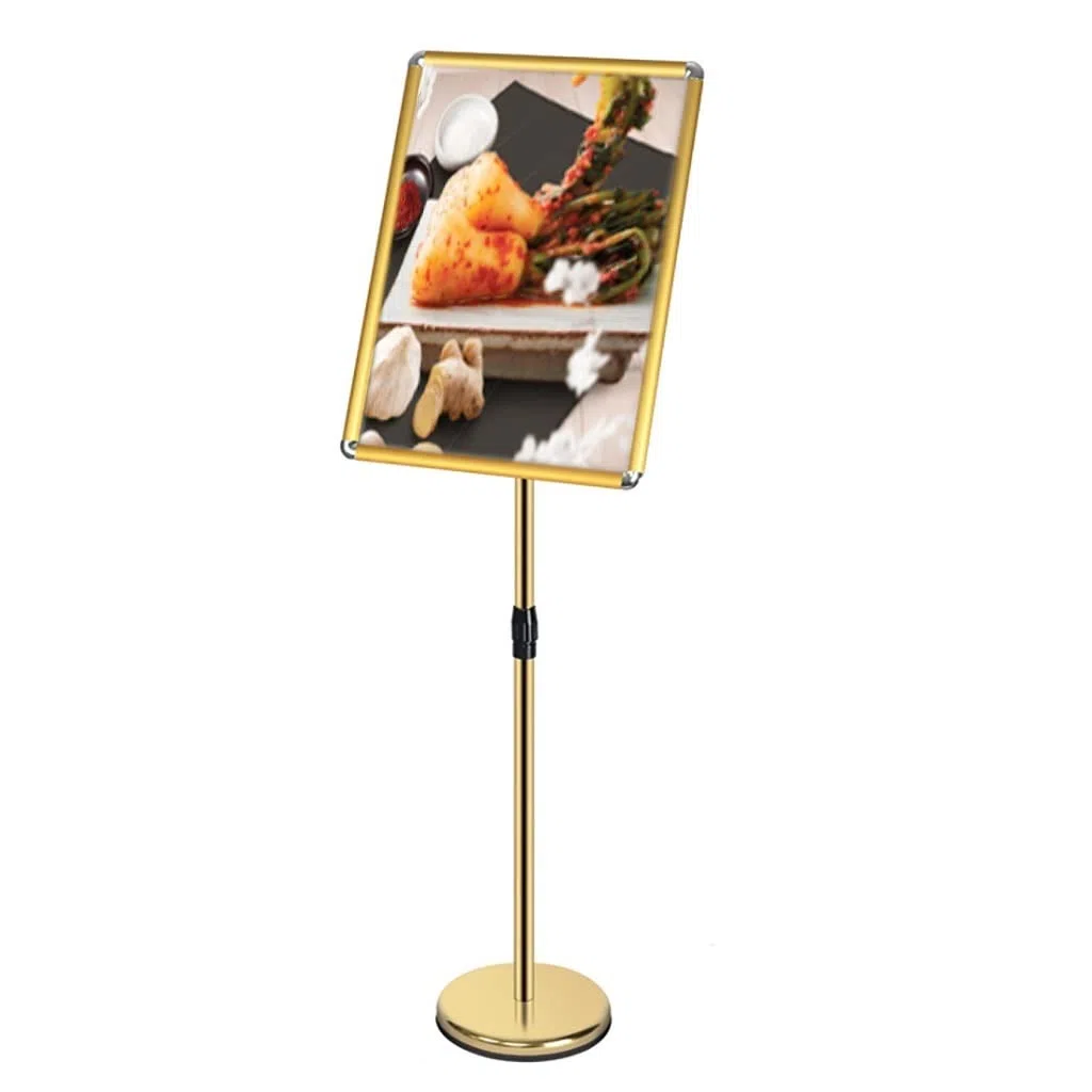 Soporte de aluminio ajustable para carteles, soporte para exhibición de suelo, soporte de publicidad de menú para bodas, eventos, promociones de ventas y vitrinas