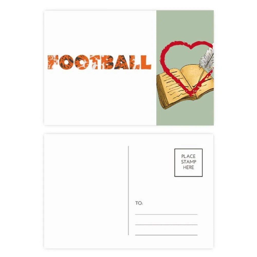 Juego de tarjetas postales de agradecimiento con texto "Thanks Card Mailing Side Orange Stylish Word Football Diary Day" (20 unidades)